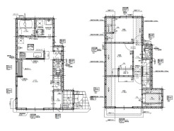 １階リビング、南向きの３LDK、南側に建物がなく陽当たり良好！LDKには造作カウンター・物入付き。リビングアクセス階段で家族と自然とコミュニケーションをとることができます。間取図
