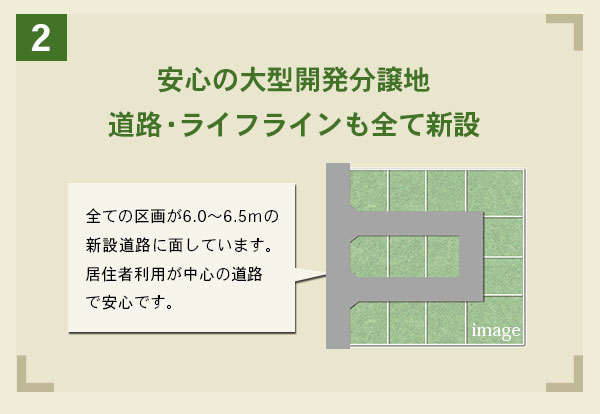 安心の大型開発分譲地道路・ライフラインもすべて新設