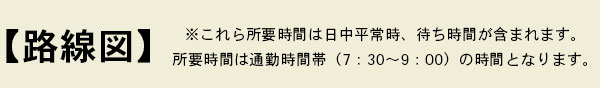 【路線図】　※これら所要時間は日中平常時、待ち時間が含まれます。所要時間は通勤時間帯（7:30?9:00）の時間となります。